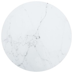 Fehér edzett üveg asztallap márványdizájnnal ø 60 x 0,8 cm