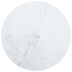 Fehér edzett üveg asztallap márványdizájnnal ø 70 x 0,8 cm
