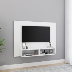 Fehér fali forgácslap tv-szekrény 120 x 23,5 x 90 cm