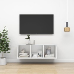 Fehér falra szerelhető forgácslap tv-szekrény 37 x 37 x 107 cm