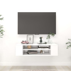 Fehér forgácslap függő tv -szekrény 100 x 30 x 26,5 cm