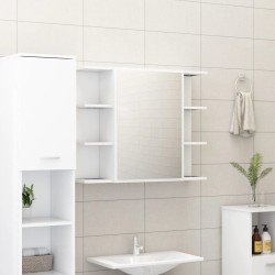 Fehér forgácslap fürdőszobai tükör 80 x 20,5 x 64 cm