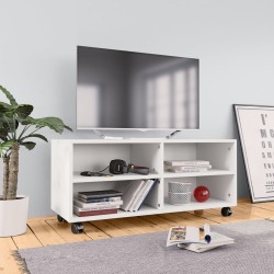 Fehér forgácslap tv-szekrény görgőkkel 90 x 35 x 35 cm
