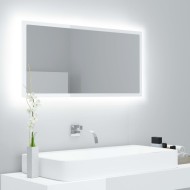 Fehér led-es forgácslap fürdőszobai tükör 90 x 8,5 x 37 cm