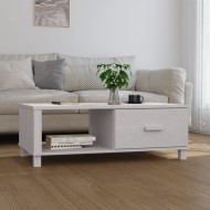 Fehér tömör fenyőfa dohányzóasztal 100 x 55 x 35 cm