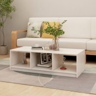 Fehér tömör fenyőfa dohányzóasztal 110 x 50 x 34 cm