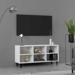 Fehér tv-szekrény fémlábakkal 103,5 x 30 x 50 cm