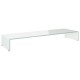 Fehér üveg tv/monitor állvány 100x30x13 cm Fehér üveg tv/monitor állvány 100x30x13 cm