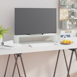 Fehér üveg tv/monitor állvány 60x25x11 cm