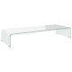 Fehér üveg tv/monitor állvány 80x30x13 cm Fehér üveg tv/monitor állvány 80x30x13 cm