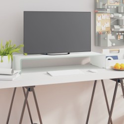 Fehér üveg tv/monitor állvány 80x30x13 cm