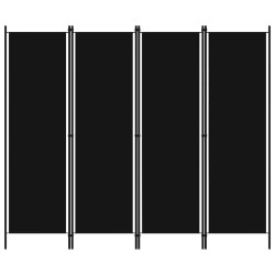 Fekete 4 paneles paraván 200 x 180 cm