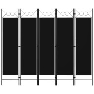 Fekete 5 paneles paraván 200 x 180 cm