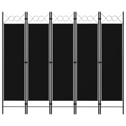 Fekete 5 paneles paraván 200 x 180 cm
