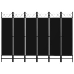 Fekete 6 paneles paraván 240 x 180 cm