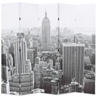 Fekete-fehér new york mintás paraván 200 x 170 cm