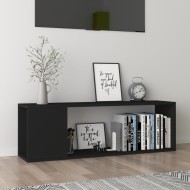 Fekete forgácslap tv-szekrény 100 x 24 x 32 cm