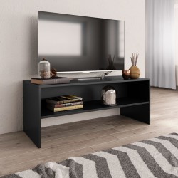Fekete forgácslap tv-szekrény 100 x 40 x 40 cm