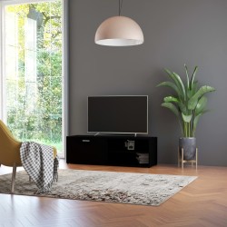 Fekete forgácslap tv-szekrény 120 x 34 x 37 cm