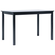 Fekete tömör gumifa étkezőasztal 114 x 71 x 75 cm