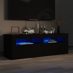 Fekete tv-szekrény led-lámpákkal 120 x 35 x 40 cm