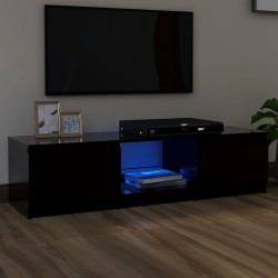 Fekete tv-szekrény led-lámpákkal 140 x 40 x 35,5 cm