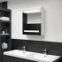 Fényes fehér led-es tükrös fürdőszobaszekrény 50 x 14 x 60 cm