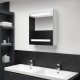 Fényes fehér led-es tükrös fürdőszobaszekrény 50 x 14 x 60 cm