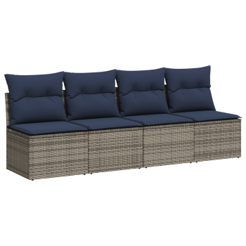 | kerti kanapé | párnával szürke 227 x 62 x 69 cm polirattan