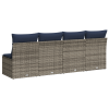 | kerti kanapé | párnával szürke 227 x 62 x 69 cm polirattan