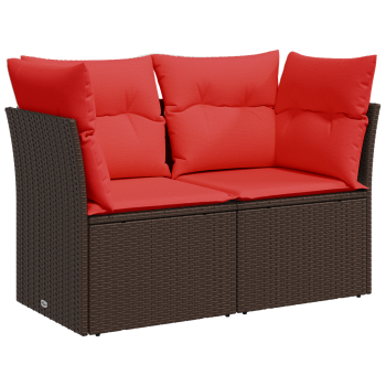 | kerti kanapé | párnával barna 124 x 62 x 69 cm polirattan