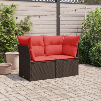 | kerti kanapé | párnával barna 124 x 62 x 69 cm polirattan