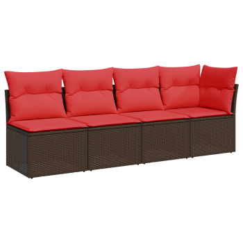 | kerti kanapé | párnával barna 227 x 62 x 69 cm polirattan