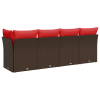 | kerti kanapé | párnával barna 227 x 62 x 69 cm polirattan
