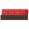 | kerti kanapé | párnával barna 227 x 62 x 69 cm polirattan