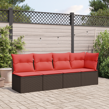 | kerti kanapé | párnával barna 227 x 62 x 69 cm polirattan