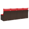 | kerti kanapé | párnával barna 227 x 62 x 69 cm polirattan