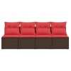 | kerti kanapé | párnával barna 227 x 62 x 69 cm polirattan