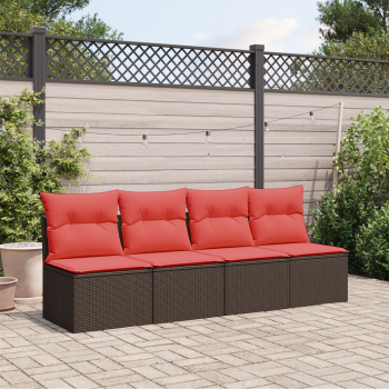 | kerti kanapé | párnával barna 227 x 62 x 69 cm polirattan