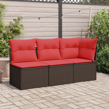 | kerti kanapé | párnával barna 55 x 62 x 69 cm poli rattan