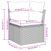 | kerti kanapé | párnával barna 62 x 62 x 69 cm poli rattan