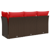 | kerti kanapé | párnával barna 172 x 62 x 69 cm poli rattan