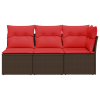 | kerti kanapé | párnával barna 172 x 62 x 69 cm poli rattan