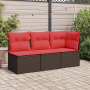 | kerti kanapé | párnával barna 172 x 62 x 69 cm poli rattan