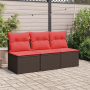 | kerti kanapé | párnával barna 165 x 62 x 69 cm poli rattan