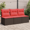 | kerti kanapé | párnával barna 165 x 62 x 69 cm poli rattan