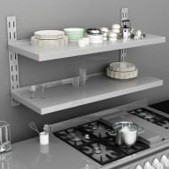 Kétszintes rozsdamentes acél falra szerelhető fali polc 120 x 30 cm