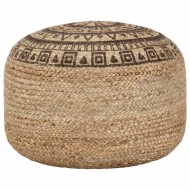 Kézzel készült barna juta puff 45 x 30 cm