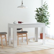 Magasfényű fehér forgácslap étkezőasztal 120 x 60 x 76 cm