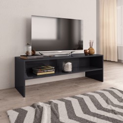 Magasfényű szürke forgácslap tv-szekrény 120 x 40 x 40 cm